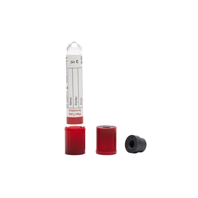 Vákuumos 2 ml 5 ml 10 ml sima vörös sapkás szérum vérvételi tubus adalékanyag nélkül